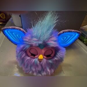 Purple tie dye furby Like new condition interactive, talks lights up & moves